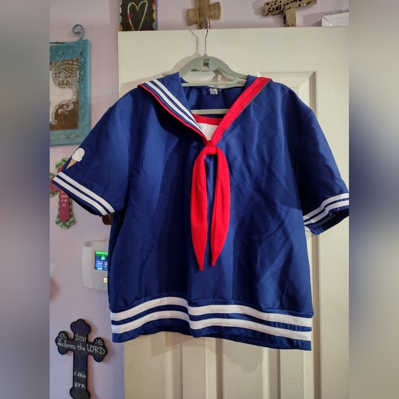 Costume stranger things ice cream shop Steve's jacket one size Blue color Top - Picture 1 of 8